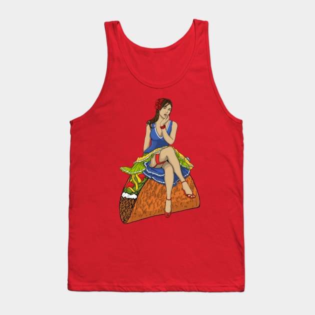 Pinup Taco Tank Top by Astrablink7